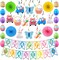 32-Piece Easter Party Decoration Set – Happy Easter Banner, Egg & Bunny Garland, Swirls, Paper Fans for Home, Office, Classroom